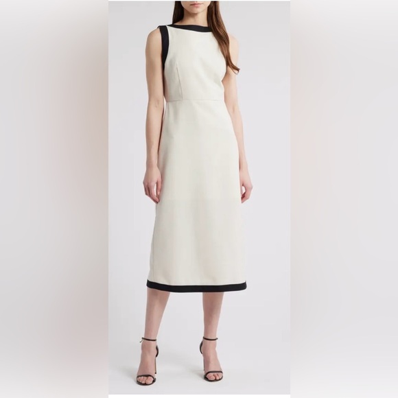 Zoe And Claire Dresses & Skirts - NWT Zoe and Claire Contrast Trim Linen & Cotton Blend Midi Dress